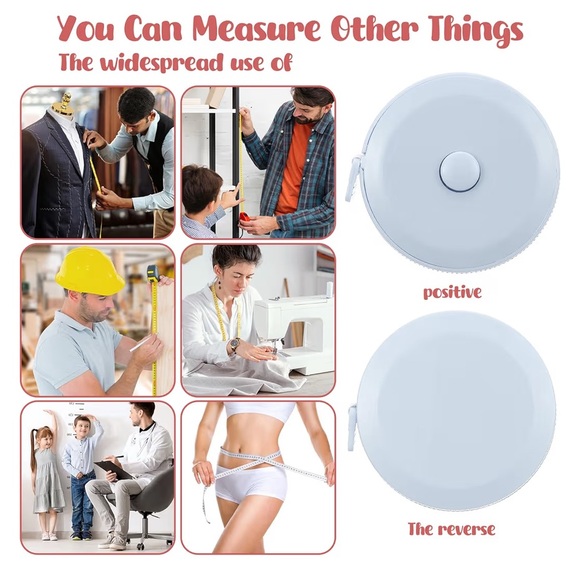 Retractable Double Sided Tape Measure - 60” - Picture 2 of 3